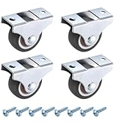 PATIKIL 1.3 Inch Fixed Caster Wheels, TPR Ball Bearing Small Non-Swivel Casters Wheels with Metal...