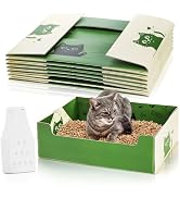 SOUJOY 8 Pcs Disposable Litter Boxes for Cats, Travel Litter Box with Scoop, Double Layer Waterpr...
