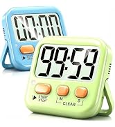 Antonki 2 Pack Digital Timer for Kids Classroom Kitchen Timers for Cooking | w/ Battery, Easy to ...