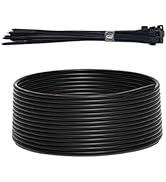 130FT Irrigation Tubing System Kits: 1/4" OD 1/6" ID PE Hose with Accessories Zip Ties, Watering ...