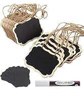 ONUPGO 20 Pack Chalkboard Tags with Liquid Chalk Marker, Double Sided Blackboard with Hanging Str...