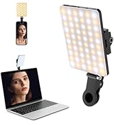 OUKMIC Selfie Light Portable 60 LED Rechargeable Video Conference Fill with Front & Back Clip and...