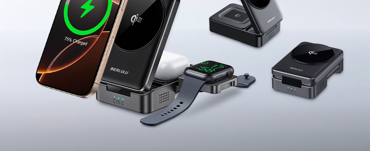 Foldable Magnetic 3 in 1 Wireless Charger