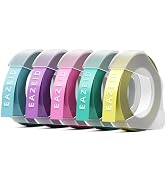 Embossing Label Tapes Compatible with Dymo Label Maker Refills, 3/8 Inch Embossing Label Maker Ta...