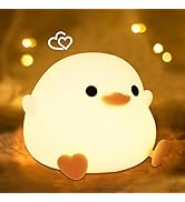 Okayera Bean Duck Night Light, DoDo Duck Nursery Silicone Bedside Lamp with Dimmable USB Recharge...