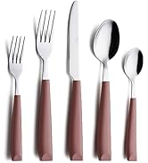 ANNOVA Silverware Set Stainless Steel Cutlery Color Handle Flatware (Brown 20)