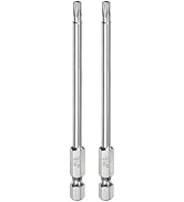 HARFINGTON 2pcs T20 Security Torx Bit 1/4" Hex Shank 4" Long S2 Steel Magnetic Tamper Resistant S...