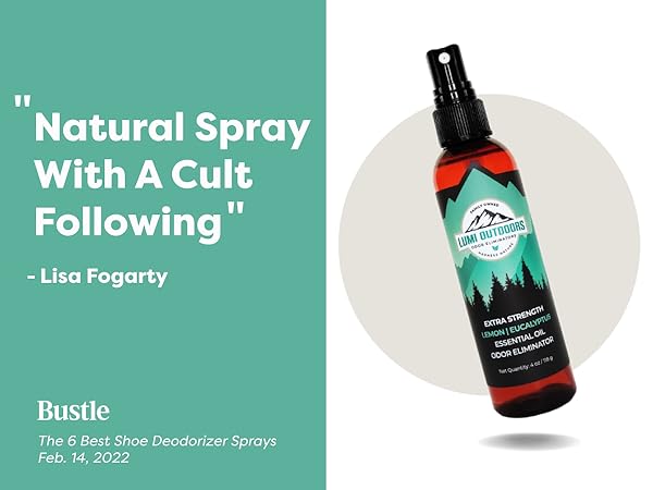 Lumi Outdoors Shoe Deodorizer Spray Shoe Smell Scent and Odor Remover