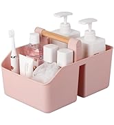 rejomiik Portable Shower Caddy Basket with Bamboo Handle, Plastic Cleaning Caddy Bathroom Organiz...