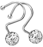 MitoVilla Silver Metal Shower Curtain Hooks Rings, Chrome Metal Shower Hooks for Shower Curtain L...