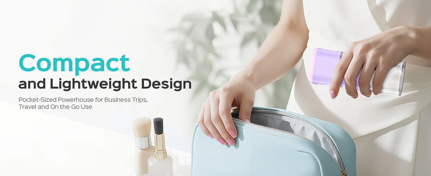 COSLUS Mini Water Flosser for Travel: Portable Compact Design, Cordless Oral Irrigator for Braces