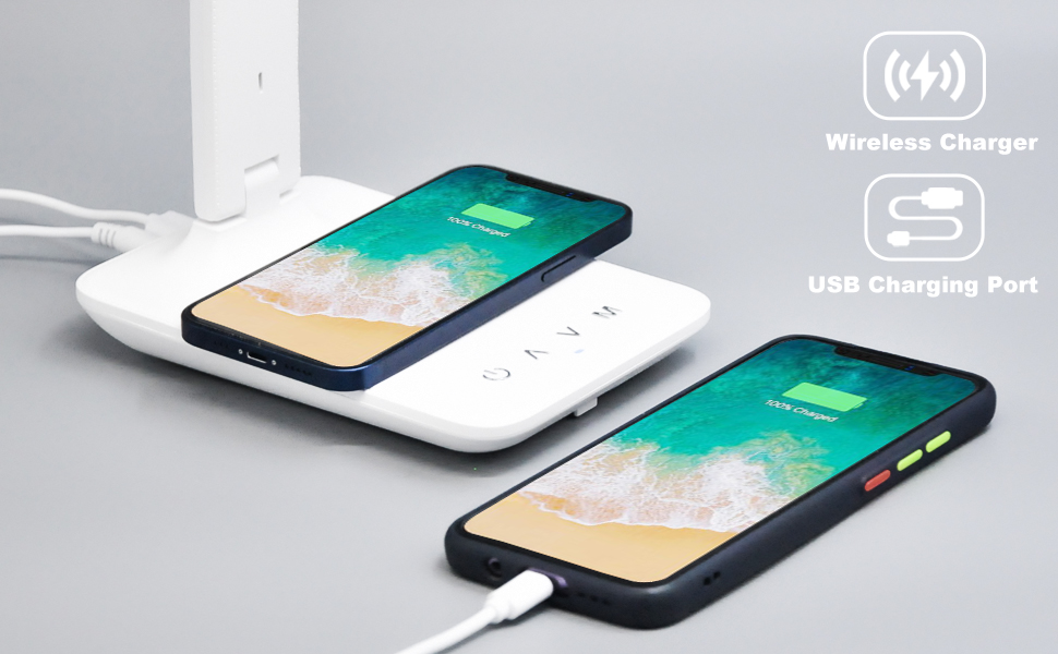 desk lamp office lamp study lamp reading lamp desk light wireless charger usb charging port
