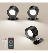 Fuligent 3 Pack LED Wall Sconces, Battery Operated Wall Lights for Bedroom Bedside, Cordless Scon...