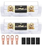 Nilight 2PCS 100A ANL Fuse Holder with ANL Fuse Electrical Protected Insulating Cover 5/16" Coppe...