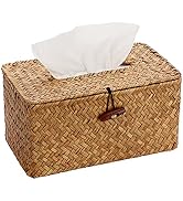 Sumnacon Tissue Box Cover Large Rectangle Tissue Box Seagrass Tissue Box Holder Woven Tissue Hold...