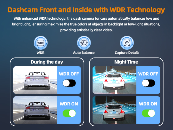 2 channel dash cam front and inside