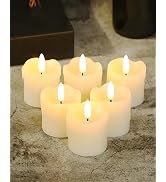 Gmnee 2"x2" White Flameless Votive Candles with Remote Timer, 400+Hours Small Battery Operated LE...