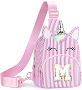YOOLIFE Birthday Gifts for 2 3 4 5 6 7 8 Year Old Girl, Small Sling Bag Initial Fanny Pack for Li...