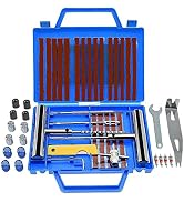 TILIBOTE Tire Repair Kit,46pcs Heavy Duty Tire Plug Kit, with Universal Tire Patch Kit to Plug Fl...