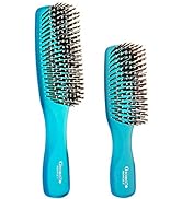 Giorgio GION1-2B Neon Blue Set of 2 Gentle Touch Detangler Hair Brush for Men and Women. Soft Bri...