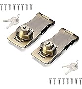 2 Packs Keyed Hasp Locks Twist Knob Keyed Locking Hasp for Small Doors, Cabinets and More,Stainle...