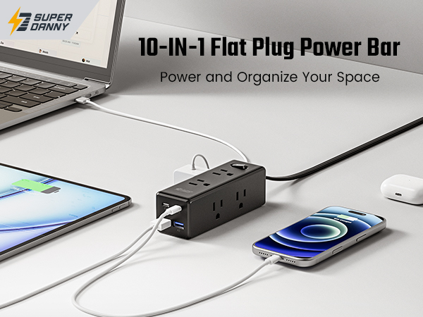 Flat Plug Power Strip