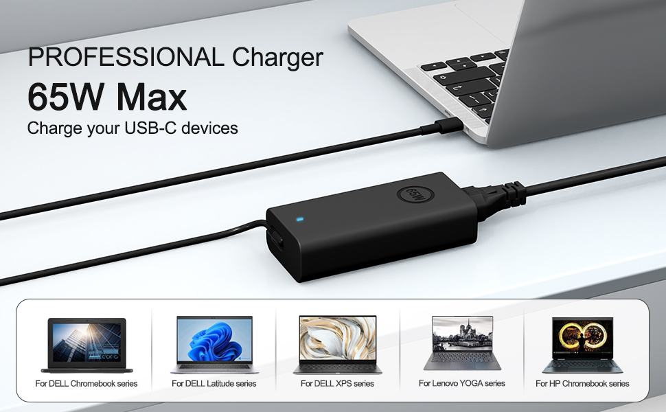 For Dell 65W USB C Laptop Charger