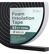 33 Ft Self Stick High Density Foam Insulation Tape Adhesive Weather Stripping Seal for Doors and ...