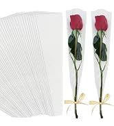 BEISHIDA 100 PCS Single Rose Sleeve Bouquet Bags Plastic Single Flower Wrapping Rose Packaging Fo...