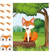 ASTARON Pin The Tail on The Fox Party Game with 30 Tails for Forest Farm Birthday Party Supplies ...