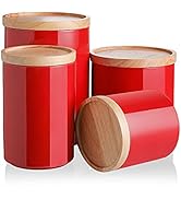 SWEEJAR Kitchen Canisters Ceramic Food Storage Jar Set, Stackable Containers with Airtight Seal W...