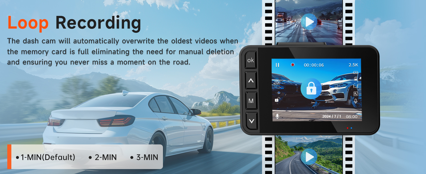 Car camera with loop recording