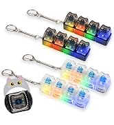 4 Pcs Keyboard Fidget Toy for Adult, Cat Shape Clicker Keyboard Fidget Keychain with LED Lights, ...