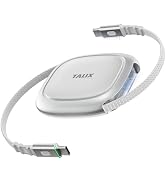 TALIX 240W Retractable USB C Cable, PD 3.2 Fast Charging USB C to USB C Cable, E-Marker Chip, 480...