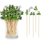 Golf Cocktail Picks, 4.7 IN Fancy Toothpicks for Appetizers, Wooden Fruit Skewers Bamboo Food Sti...