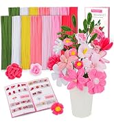 ZXIIXZ 550 Pcs Pipe Cleaners, 7 Colors Pipe Cleaners Craft Flower Making Kit, Chenille Stems Pipe...