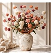 Der Rose Fall Flowers Artificial Silk Flowers Fake Mums for Autumn Decor | faux fall flower stems...