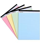 KAISA Colored Legal Pad Writing Pads 8.5x11 inch, Wide Ruled, 40 Sheets/Pad, 20lb Colored Paper, ...