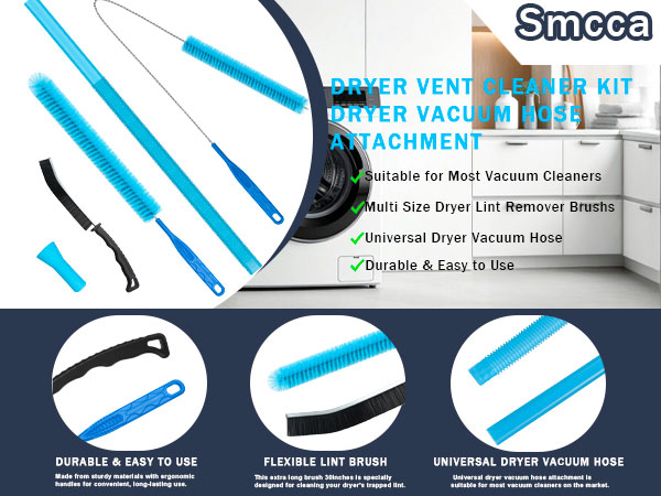 Dryer Vent Cleaner Kit with Dryer Vacuum Hose Attachment