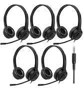 XOSDA Headsets with Microphone 5 Pack Bulk- Noise Canceling Computer Headphones for School, Offic...