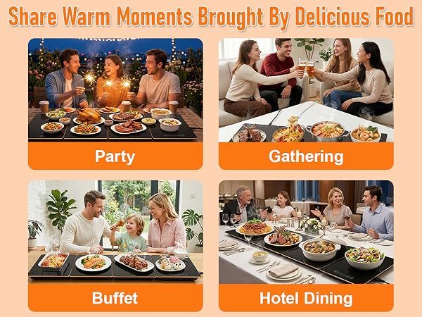 heated serving trays for parties