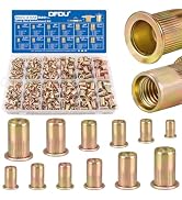 DFDU 820Pcs Rivnut Assortment Kit, Metric & SAE Rivet Nut M3 M4 M5 M6 M8 M10#6-32#8-32#10-24 1/4"...