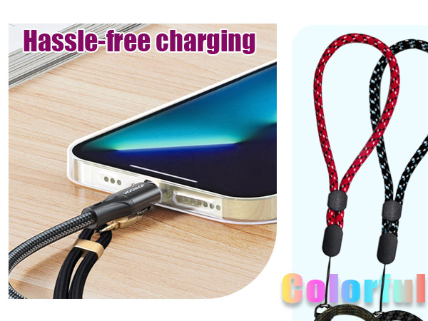 Fanoshon colorful wrist straps charging friendly phone accessories
