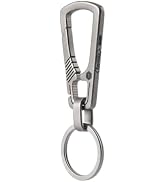 KeyUnity Titanium Carabiner Keychain Clip, Quick Release EDC Key Holder Organizer with Key Ring