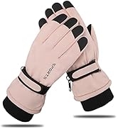 Andiker Women Winter Ski Gloves, Waterproof Touchscreen Anti-Slip Snowboard Gloves for Skiing Run...