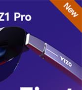 TOZO VIZO Z1 Pro AR Glasses with 160" OLED Display, 120Hz, Full HD 2D & 3D, 6000 nits Brightness,...