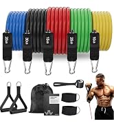 WHATAFIT Resistance Bands Set with Handles - Exercise Bands Home Gym Strength Training Equipment,...