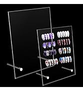 Noverlife 2PCS Transparent Nail Art Display Board, Acrylic False Nail Tips Sample Display, Displa...