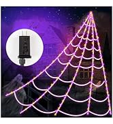 Giant Spider Webs Halloween Decorations - Outdoor Halloween Decor Lights with 250 LEDs,16.4FT Net...