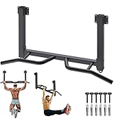 Kipika Multifunctional Joist Mounted Pull Up Bar, 4 Levels of Height Adjustment, Multi-Angle Grip...